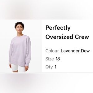 PERFECTLY OVERSIZED CREW // LAVENDER DEW // SIZE 18 // GENTLY WORN //